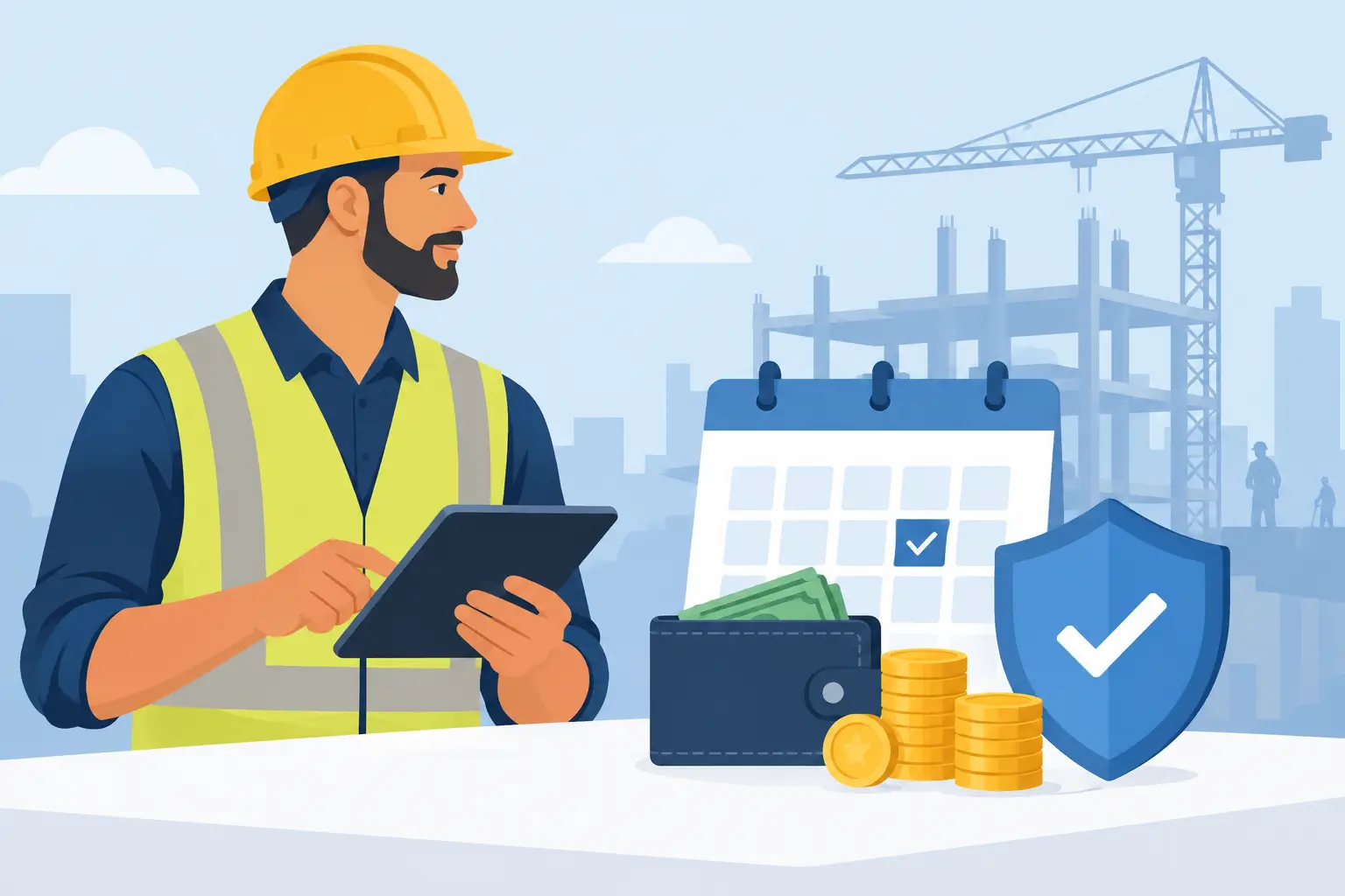 Contractor reviewing project payment readiness against milestone evidence